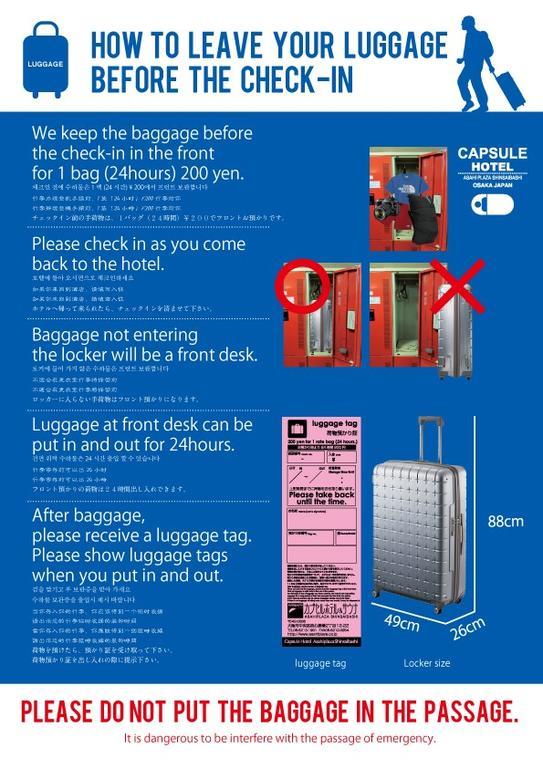 Capsule Hotel Asahi Plaza Shinsaibashi Osaka Exterior photo